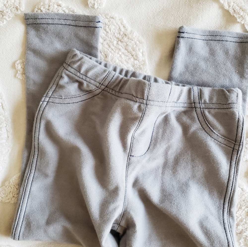 Knit denim leggings